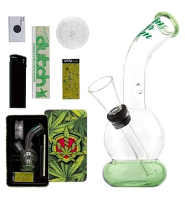 Leaf üveg bong 12cm- Leveles díszdobozban