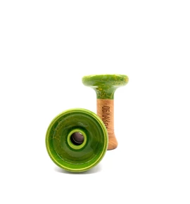 Oblako phunnel vízipipa kerámia- L Glazed- Green-Yellow
